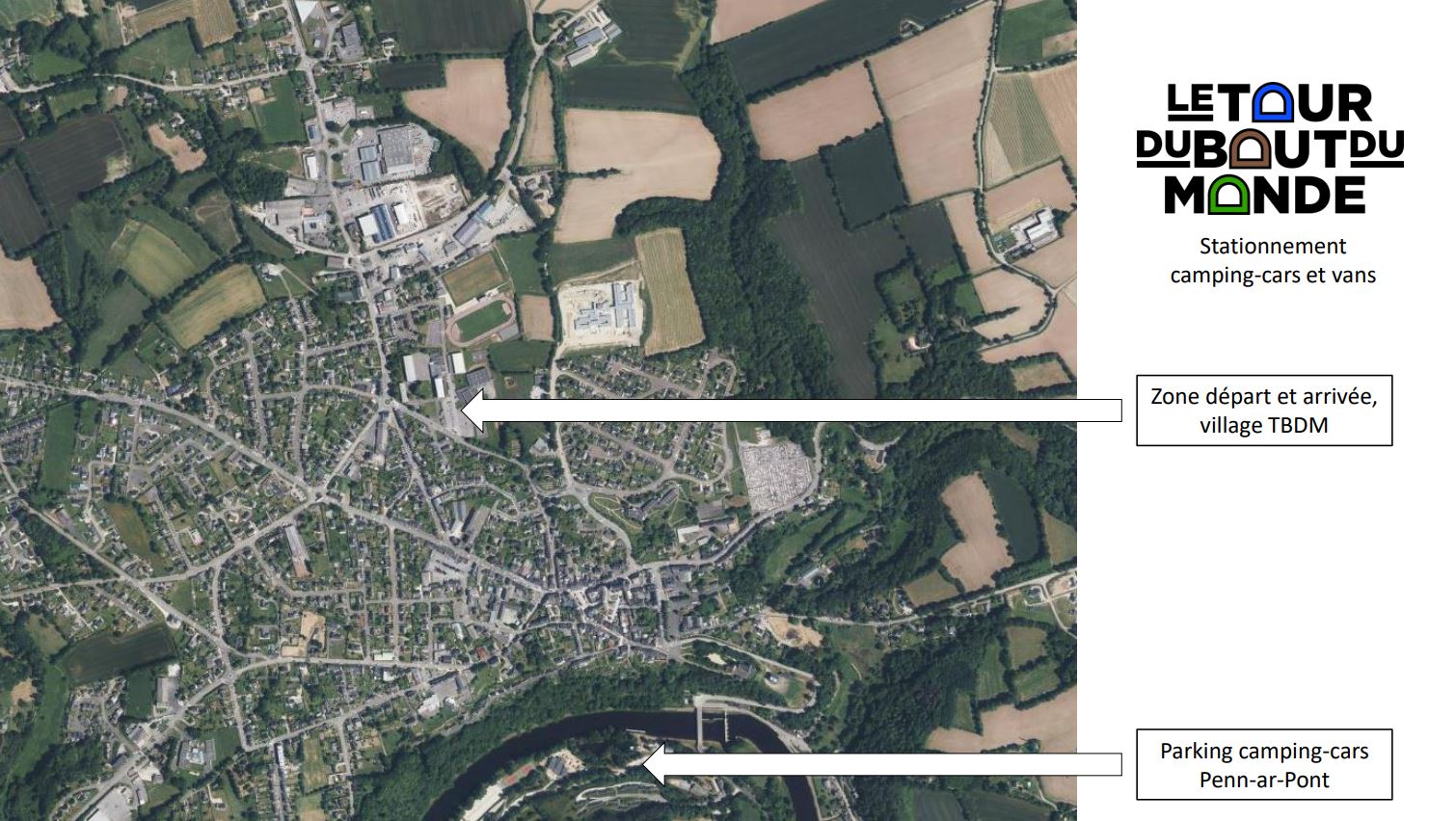 Plan parking camping-cars Penn-ar-pont — Châteauneuf-du-Faou