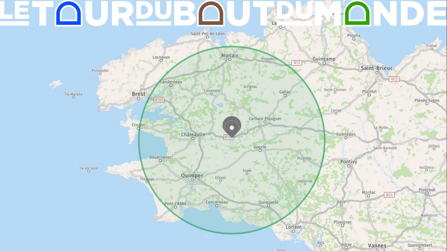 Plan de situation de Châteauneuf-du-Faou — Tour du Bout du Monde